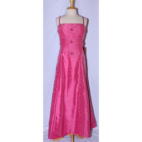May Queen Dresses & Skirts - MayQueen #444 Beaded Taffeta Plus Size Prom Gown-Size 3X-FUCHSIA-NWT